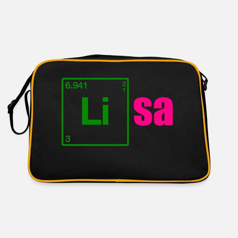 Lisa Name Gift Birthday - Retro Bag - black/gold