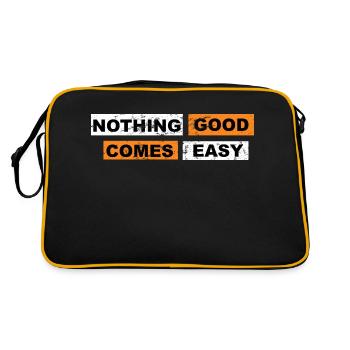 Nothing good comes easy saying lettering - Retro Bag - black/gold - Back
