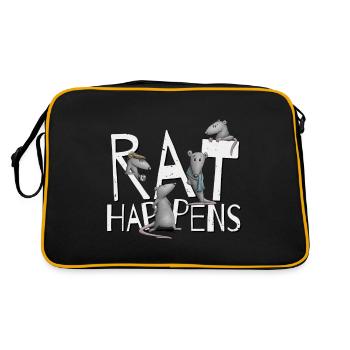 Rat Happens Shit Happens Wordplay Rodent Rats - Sac Retro - noir/or - Dos