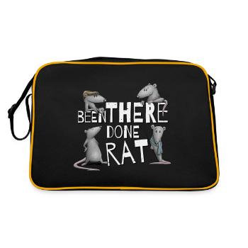 Été là Fait Rat Drôle de rongeur Jeu de mots Rat - Sac Retro - noir/or - Dos