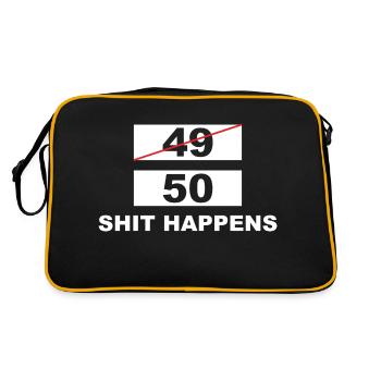 Lustiger Spruch Witzig Humor Geschenkidee - Retro Tasche - Schwarz/Gold - Hinten