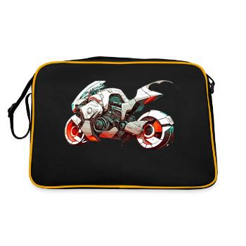 So sieht ein schnelles Motorbike in Zukunft aus - Retro Tasche - Schwarz/Gold - Hinten