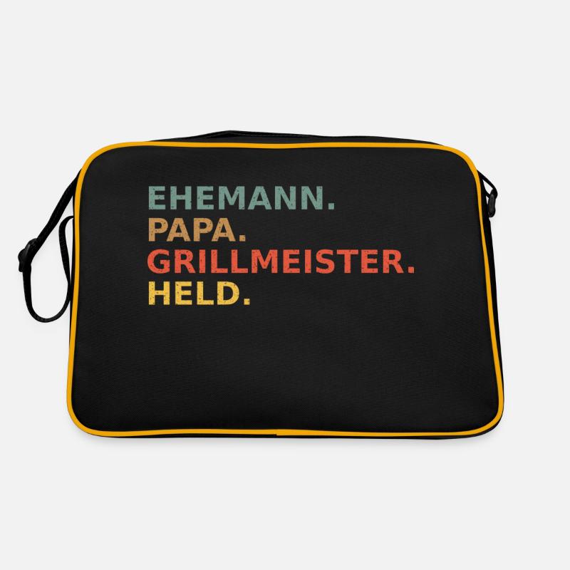 Husband Papa Grill Master Hero Vintage Retro Retro Bag