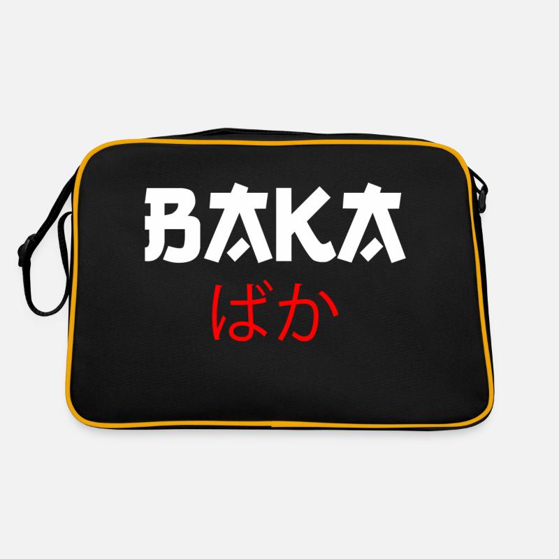 Baka japanese kanji - Retro Bag - black/gold
