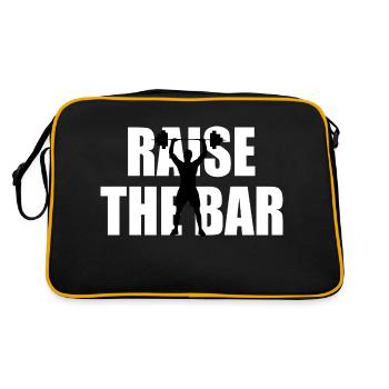 Heben Sie das Bar-Logo an - Retro Tasche - Schwarz/Gold - Hinten
