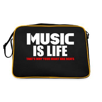Music is life - Retro Bag - black/gold - Back