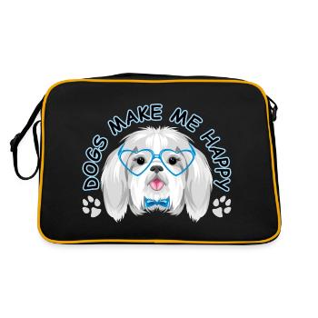 Les chiens me rendent heureux - Sac Retro - noir/or - Dos
