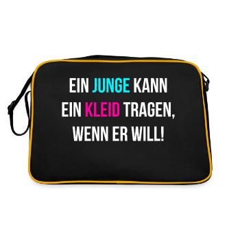 Gleichberechtigung Pride glücklich - Retro Tasche - Schwarz/Gold - Hinten