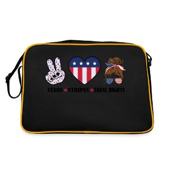 Rayures étoilées et égalité - Sac Retro - noir/or - Dos