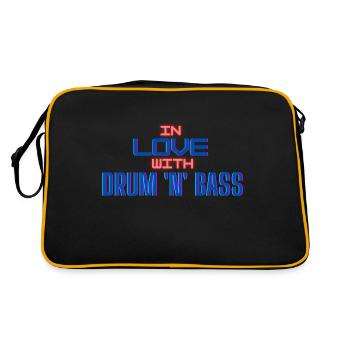 IN LOVE WITH DRUM AND BASS - Retro Tasche - Schwarz/Gold - Hinten