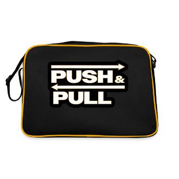 Push and Pull black - Retro Tasche - Schwarz/Gold - Hinten