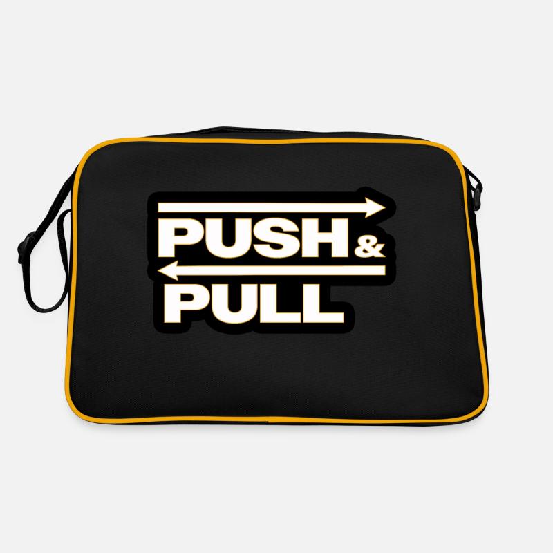 Push and Pull black Retro Tasche