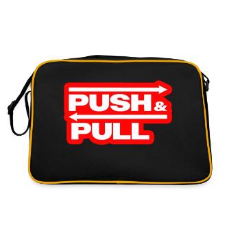 Push and Pull Red - Retro Tasche - Schwarz/Gold - Hinten