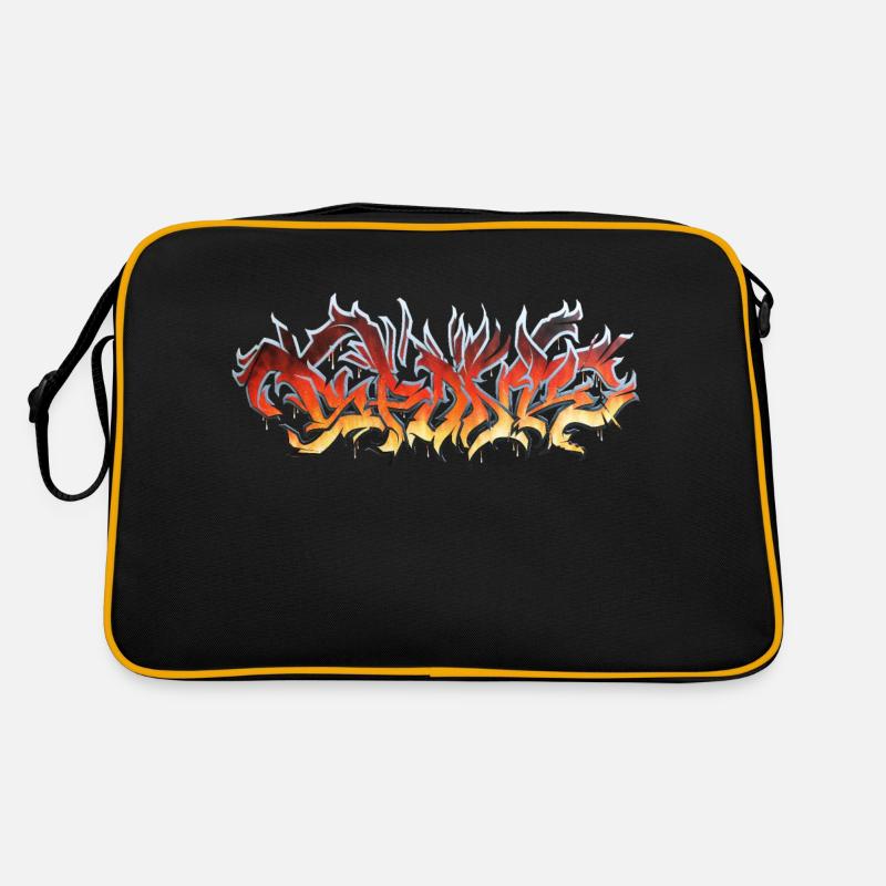 FIRE Graffiti - Retro Tasche - Schwarz/Gold