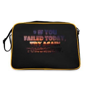 If you failed today, try again tomorrow. - Retro Bag - black/gold - Back