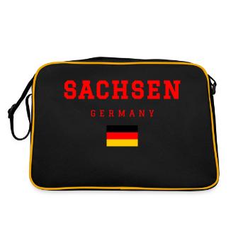 Saxony, Germany - Retro Bag - black/gold - Back