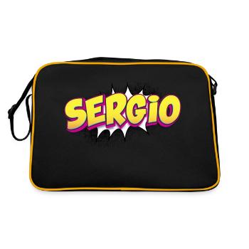 Sergio Custom Name Comic Book Style Pop Art, - Retro Bag - black/gold - Back