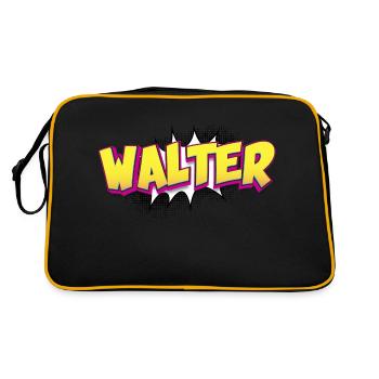 Walter nom personnalisé bande dessinée Style Pop Art, - Sac Retro - noir/or - Dos