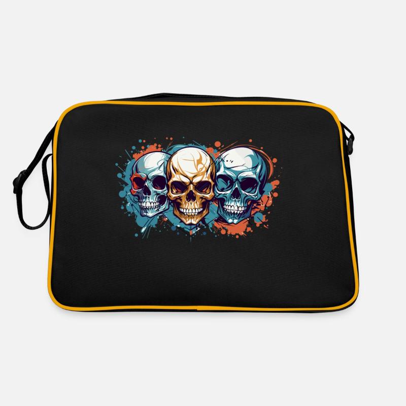 Cool Colourful Vector Skulls Retro Bag