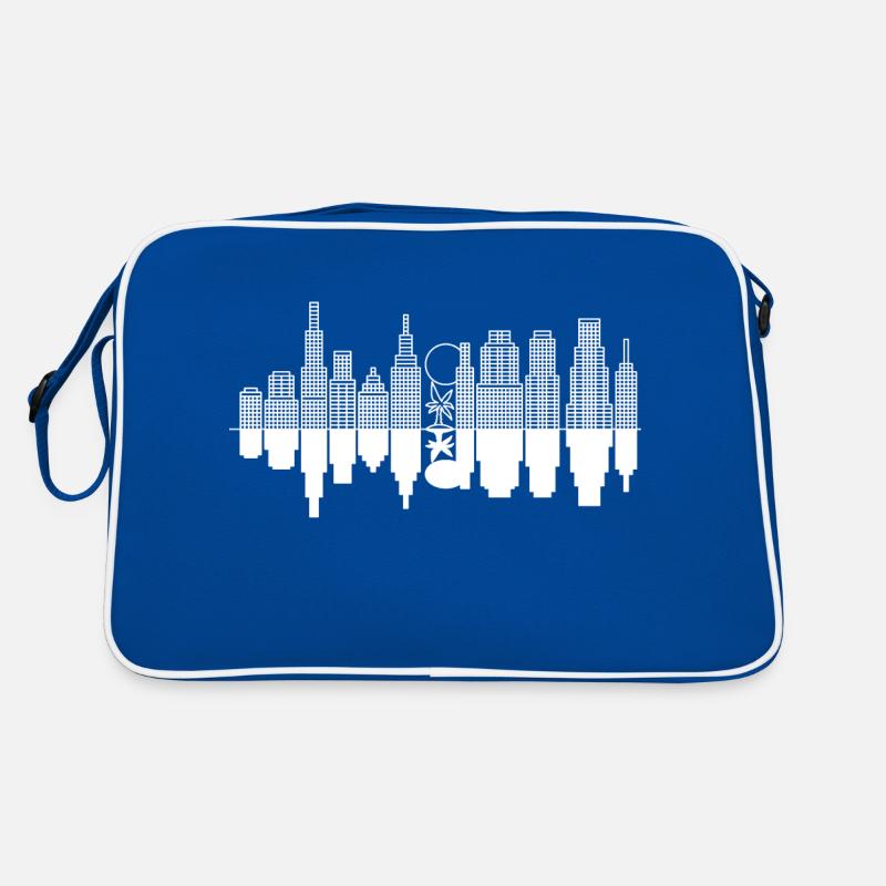 City Skyline + Tree - White Retro Bag