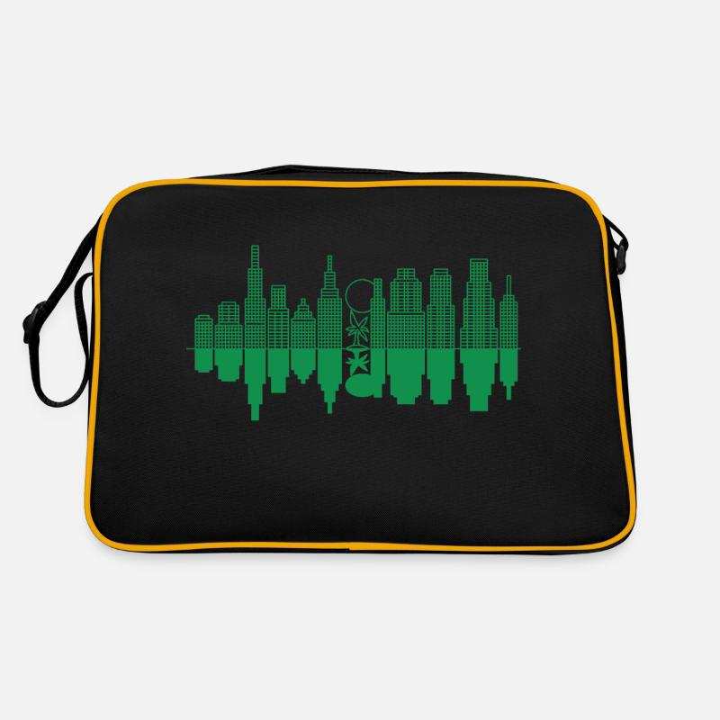 City Skyline + Tree - Green Retro Bag
