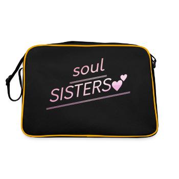 Freunde - Soul Sisters - Retro Tasche - Schwarz/Gold - Hinten