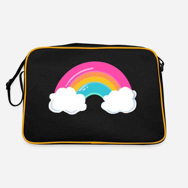 Mignon arc-en-ciel nuageux Sac Retro