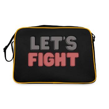 Let's fight - Retro Tasche - Schwarz/Gold - Hinten