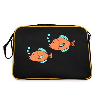 fische comic 2 - Retro Tasche - Schwarz/Gold - Hinten
