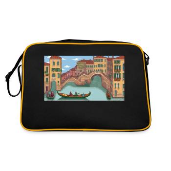 Venise, Italie - Pixel Art - Sac Retro - noir/or - Dos