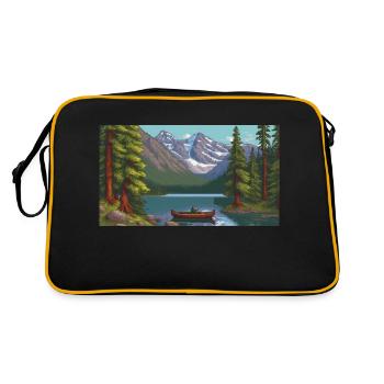 Parc national de Banff, Canada - Pixel Art - Sac Retro - noir/or - Dos