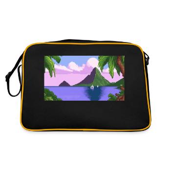 Piton ,St lucia - Pixel Art - Retro Bag - black/gold - Back