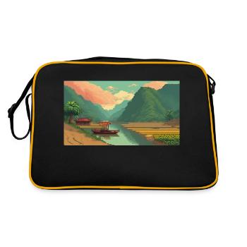 Mù Cang Chải, Vietnam - Pixel Art - Sac Retro - noir/or - Dos