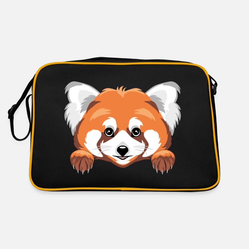 Peeking cute red panda Retro Bag