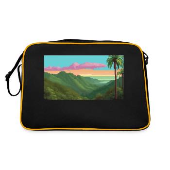 El Yunque National Forest, Puerto Rico, Pixelart - Retro Bag - black/gold - Back