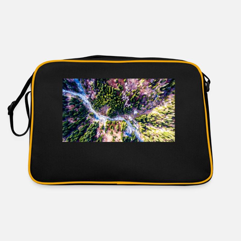 Vogelperspektive auf den Wald Retro Tasche