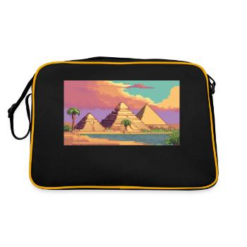 Gizeh, Égypte - Pixel Art - Sac Retro - noir/or - Dos