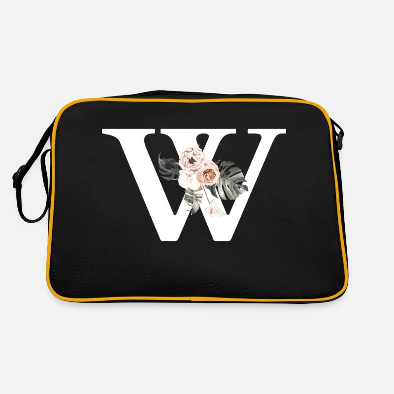 Tropischer Blumenbuchstabe Retro Tasche