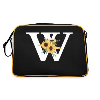 Lettre w floral tournesol - Sac Retro - noir/or - Dos