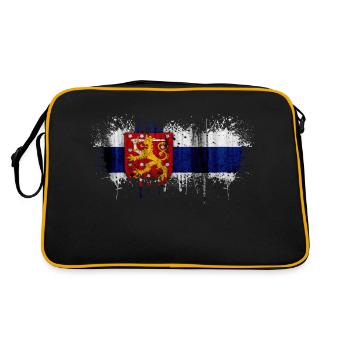 Finlande Suomi helsinki scandinavie viking fine FIN - Sac Retro - noir/or - Dos