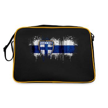 Finlande Suomi helsinki scandinavie viking fine FIN - Sac Retro - noir/or - Dos