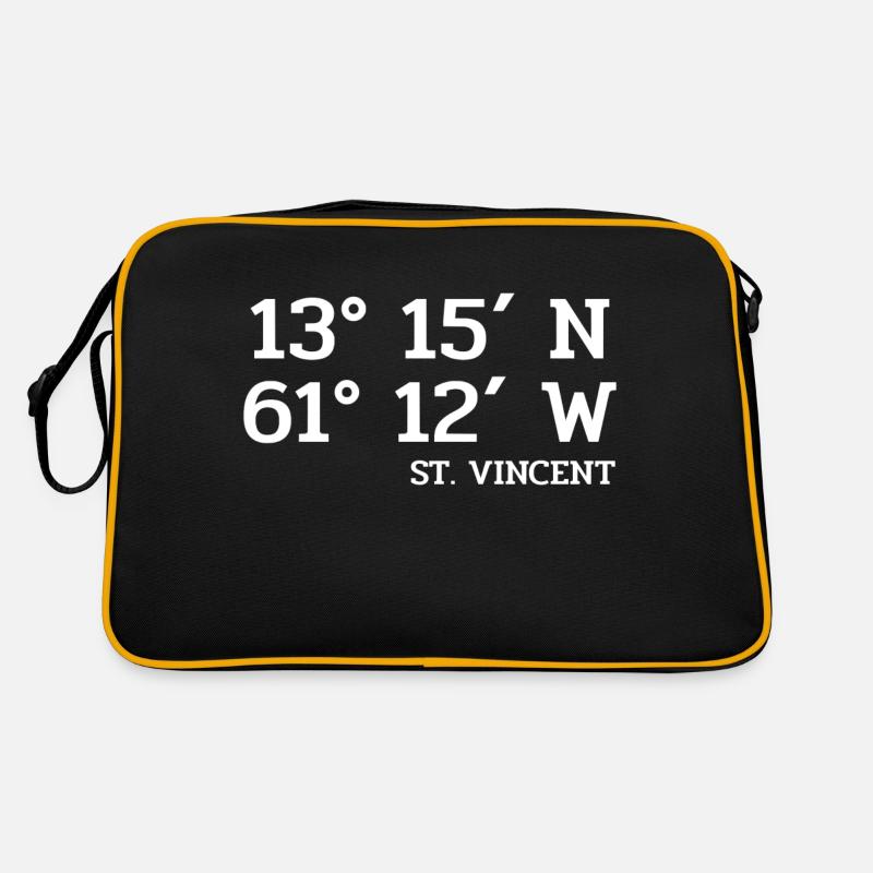 St. Vincent Coordinates - Koordinaten West Indies Retro Tasche