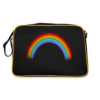 Gay Pride Regenbogen - Retro Tasche - Schwarz/Gold - Hinten