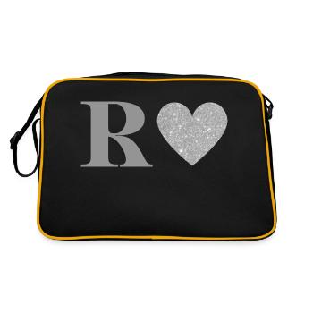 Silver Heart Letter - Retro Bag - black/gold - Back