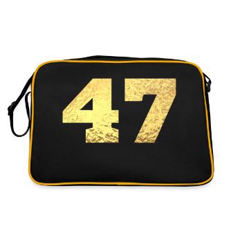 Number 47 Gold Glitter - 47th Anniversary - Retro Bag - black/gold - Back