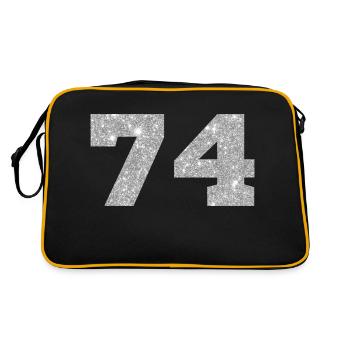 74 paillettes argenté - 74 anniversaire - Sac Retro - noir/or - Dos