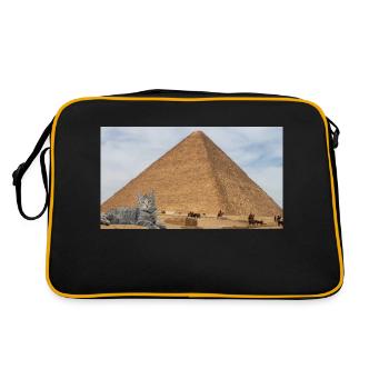 Cat and Pyramid - Retro Bag - black/gold - Back