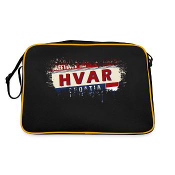 Kroatien Hrvatska Kroatien HRV HR Reisetourismus - Retro Tasche - Schwarz/Gold - Hinten