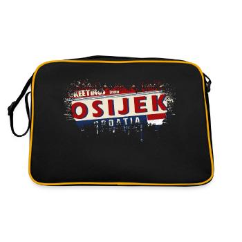 Kroatien Hrvatska Kroatien HRV HR Reisetourismus - Retro Tasche - Schwarz/Gold - Hinten