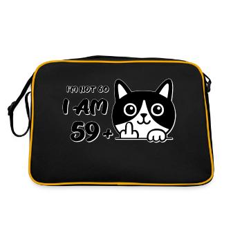 I'm Not 60, I Am 59 Plus 1 Middle Finger Cat Flip - Retro Bag - black/gold - Back